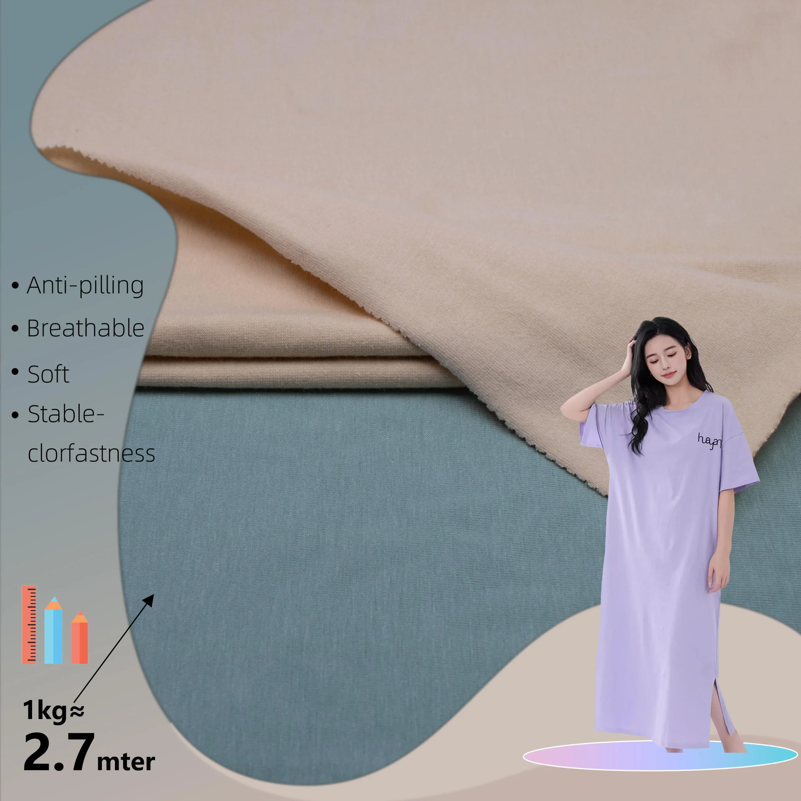 Wholesale-Breathable-Organic-210GSM-Combed-Peruvian-Cotton